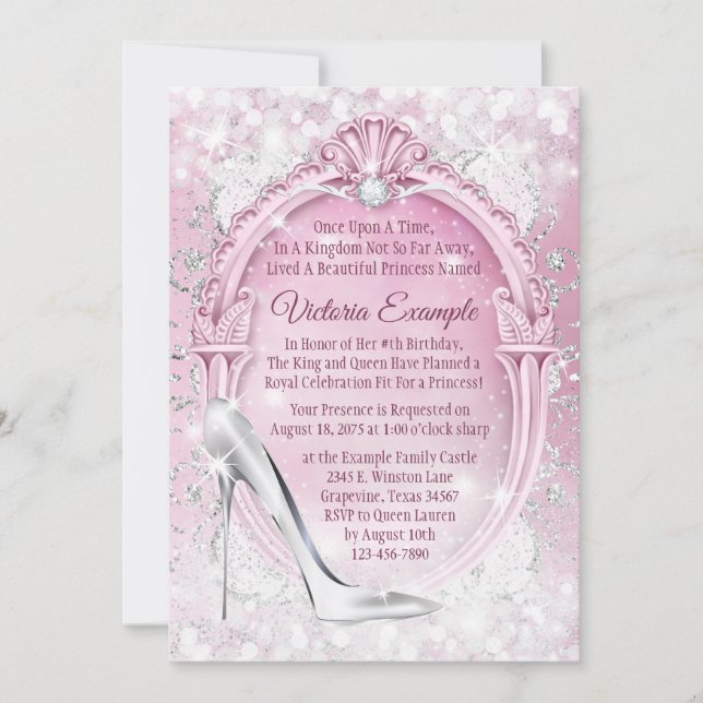 Invitation Cendrillon Quinceanera Pantoufle de Verre (Devant)