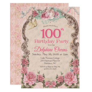 Invitations Faire Part Cartes Anniversaire Centenaire Zazzle Fr