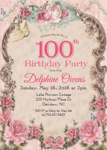 Invitations Faire Part Cartes Anniversaire Centenaire Zazzle Fr