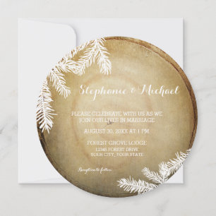 Invitation Centre forestier Woodland Coupe Mariage de tronc d