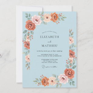 Invitation Céramique délicate bleu ciel pour mariage