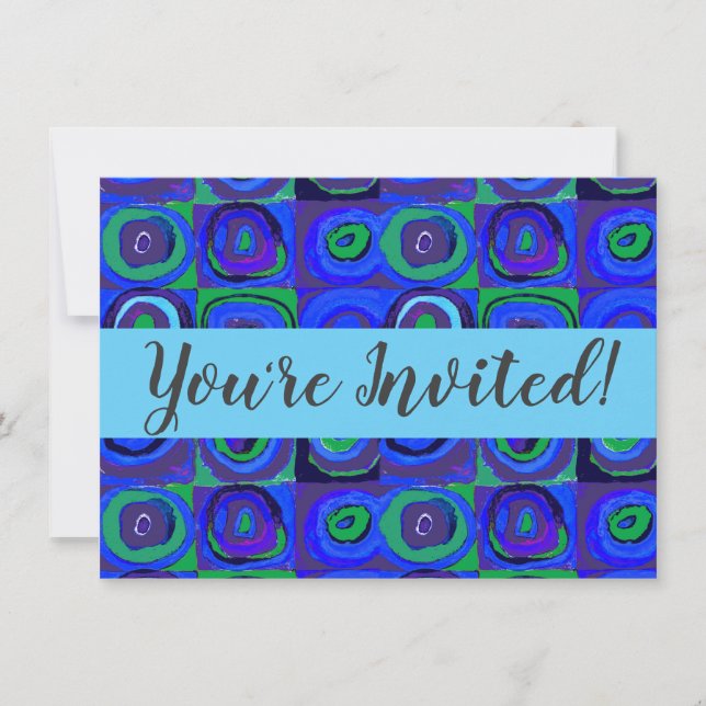 Invitation Cercle Carré Kandinsky Farbstudie Blue Quadrate (Devant)