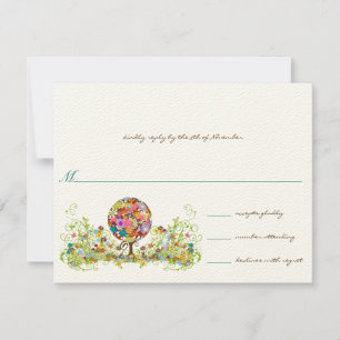 Invitation Cercle d'amour de mariage de la forêt magique RSVP