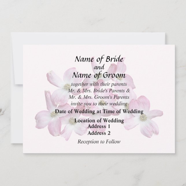 Invitation Cercle de Dogwood rose (Devant)