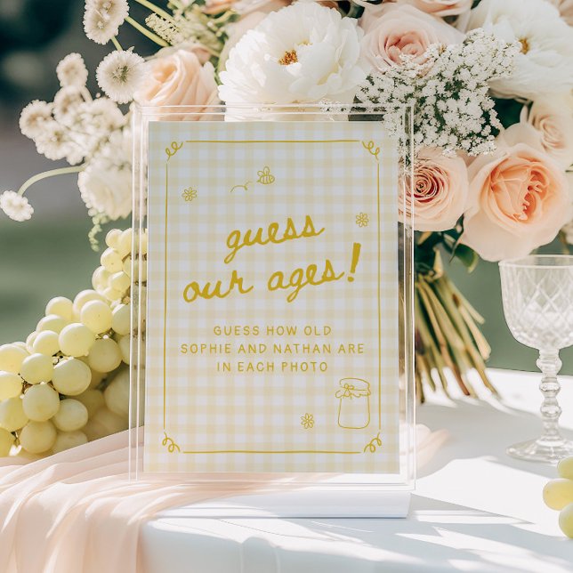 Invitation Cercle de mariage abeille à miel Devinez nos âges  (Créateur téléchargé)