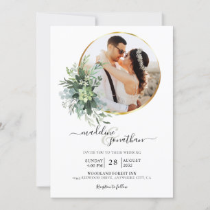 Invitation Cercle de verdure botanique Bordure 2 Mariage phot