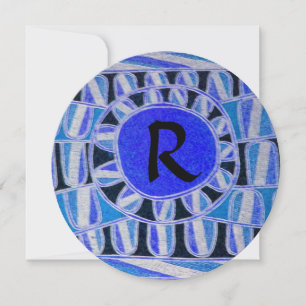 Invitation CERCLE D'ÉNERGIE SOLAIRE SUN MONOGRAMME, Bleu Noir