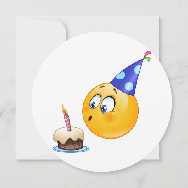 Invitation cercle d'invitation emoji d'anniversaire (Dos)