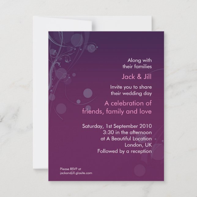 Invitation Cercle et Tourbillon (violet) 4,25x5,25 (Devant)
