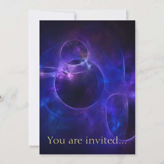 Invitation Cercles bleus et violets (Devant)