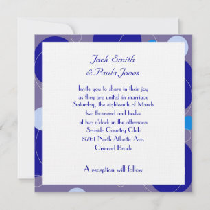 Invitation Cercles Bleus Rétro Ovals Royal Periwinkle Mariage
