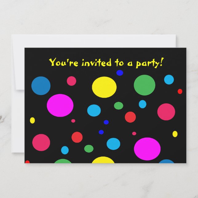 Invitation Cercles de couleurs joyeux (Devant)