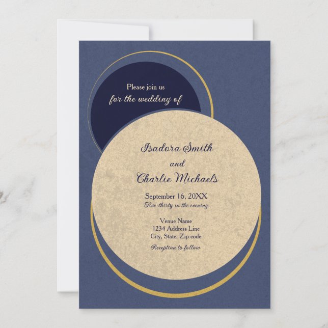 Invitation Cercles Géométriques Modernes - Mariage  (Devant)