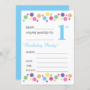 Invitation Cercles illusima, Dos Bleu, 1er anniversaire