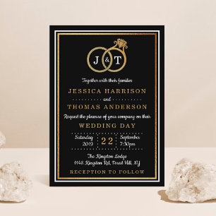 Invitation Cercles Mariages Chic Faux Gold Foil