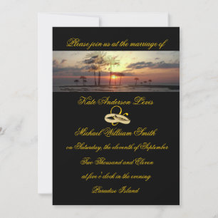 Invitation Cercles Mariages du coucher de soleil de Paradise