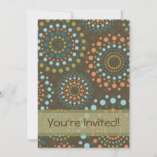 Invitation Cercles & Points (Marron) (Devant)
