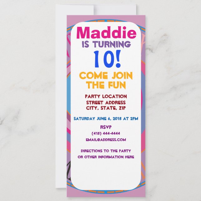 Invitation Cercles tourbillonnants en forme de poule sur mesu (Devant)