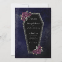 Cercueils Roses Étincellent Mariage Halloween Bleu