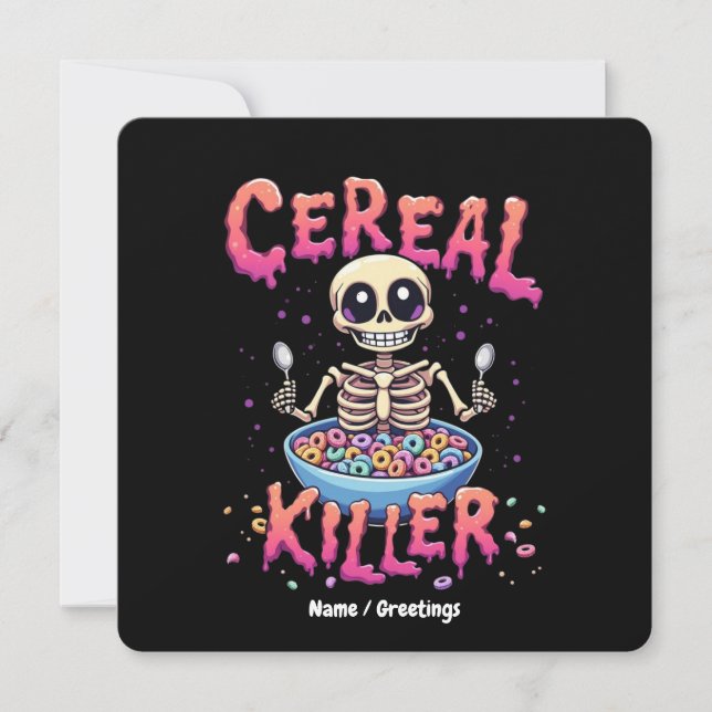 Invitation Cereal Killer Breakfast Funky Cereal Bowl Skeleton (Devant)