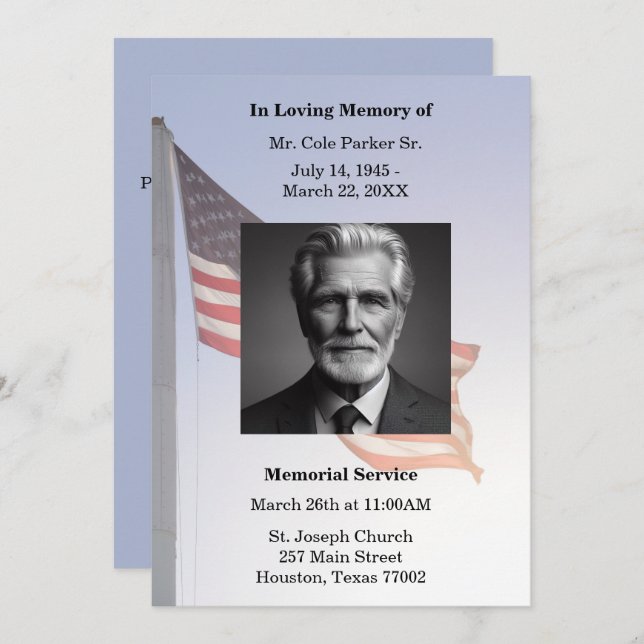 Invitation Cérémonie commémorative militaire américaine du dr (Devant / Derrière)