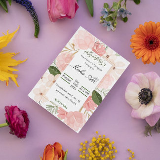 Invitation Cérémonie d'Aqiqah Garden rose