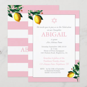 Invitation Cérémonie de baptême de la petite fille Lemons héb