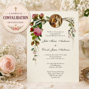 Invitation Cérémonie de bénédiction de mariage catholique Con