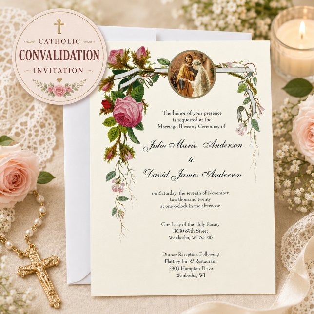 Invitation Cérémonie de bénédiction de mariage catholique Con (Créateur téléchargé)