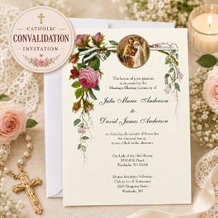 Invitation Cérémonie de bénédiction du mariage catholique Con