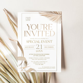 Invitation Cérémonie de coupe de ruban en or blanc pour événe