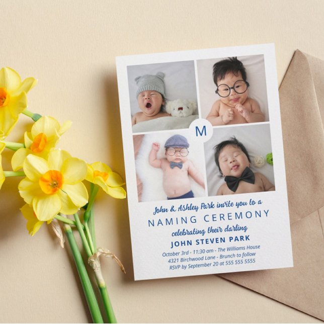 Invitation Cérémonie de désignation du collage photo monogram (Créateur téléchargé)