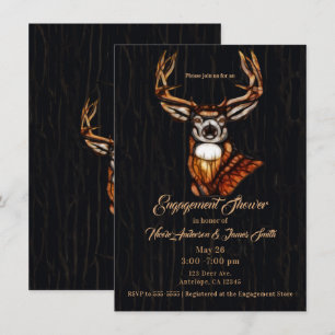 Invitation Ceremonie de Fiançailles Rustique Campagnarde au C