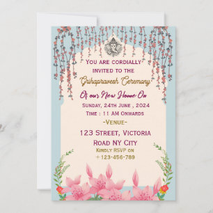 Invitation Cérémonie de Grihapravesh