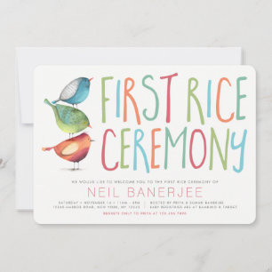 Invitation Cérémonie de la Birdie First Rice Annaprashan