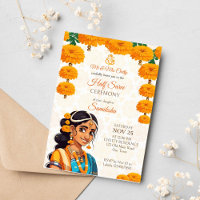 Cérémonie de la demi-Saree mignonne fille indienne