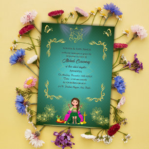 Invitation Cérémonie de la mariée indienne Mehndi Ganesha