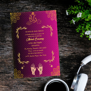 Invitation Cérémonie de la mariée indienne Mehndi Ganesha