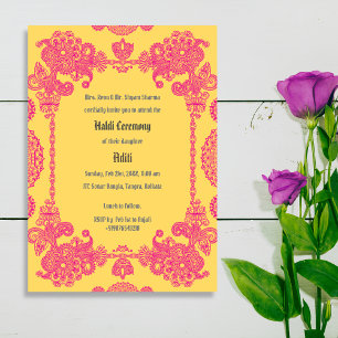 Invitation Cérémonie de la préMariage indienne Haldi