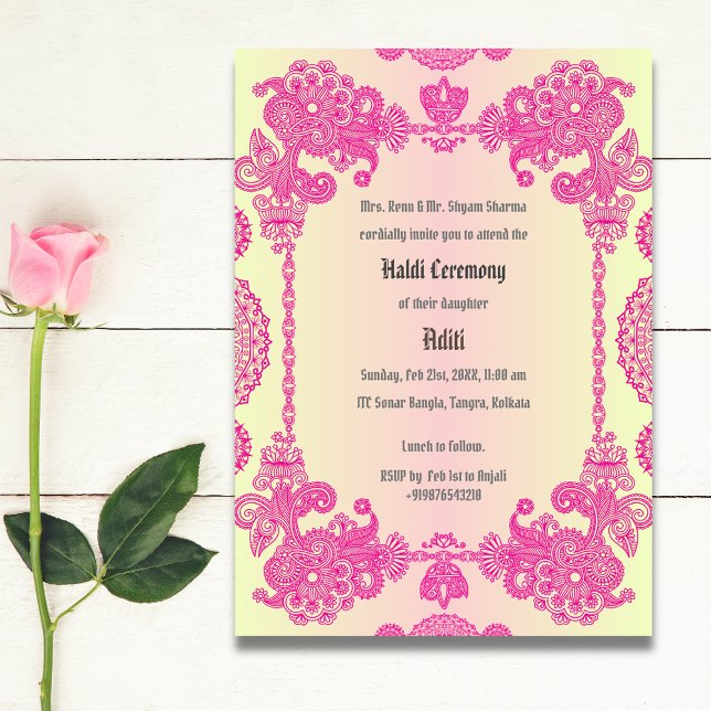 Invitation Cérémonie de la préMariage indienne Haldi (Créateur téléchargé)