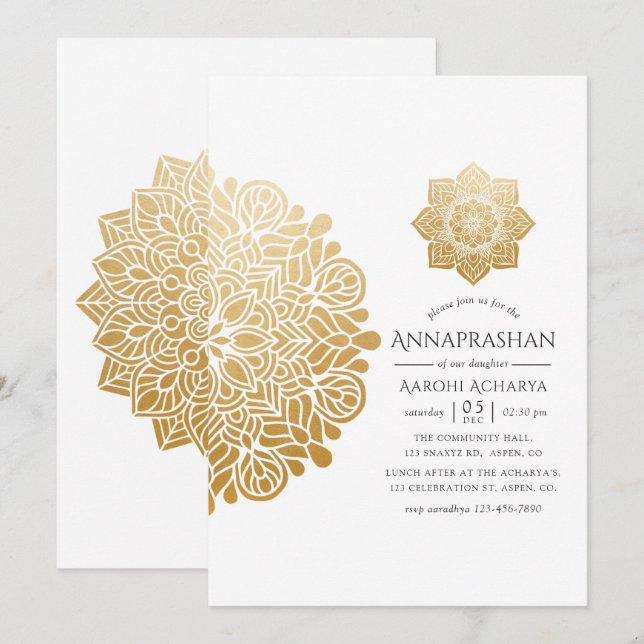 Invitation Cérémonie de la première consommation de riz Gold  (Devant / Derrière)