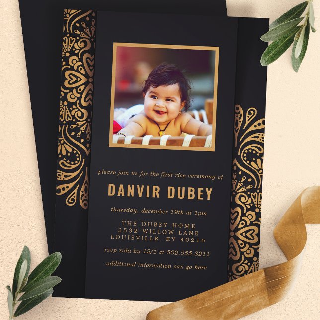 Invitation Cérémonie de la première prise de riz Annaprashan  (Créateur téléchargé)