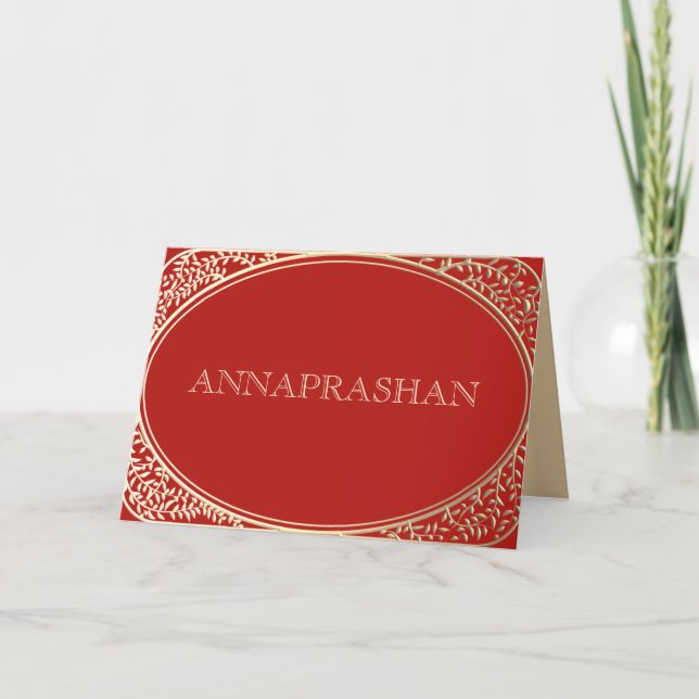 Invitation Cérémonie de l'Annaprashan de premier riz (Devant)