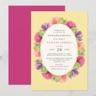 Invitation Cérémonie de l'Annaprashana, première fille de fle