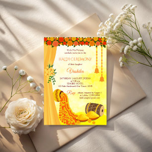 Invitation Cérémonie de l'haldi mariage indien