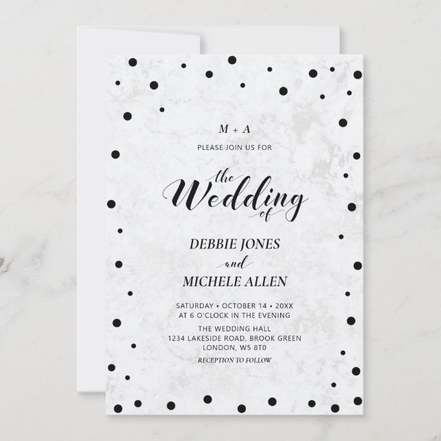 Invitation Cérémonie de mariage à la typographie moderne simp (Devant)