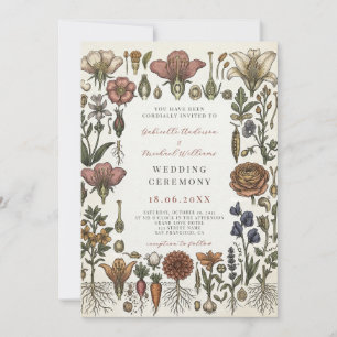 Invitation Cérémonie de mariage au jardin botanique des légum
