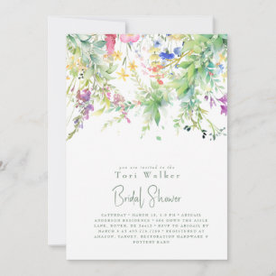 Invitation Cérémonie de mariage bohème à fleurs sauvages