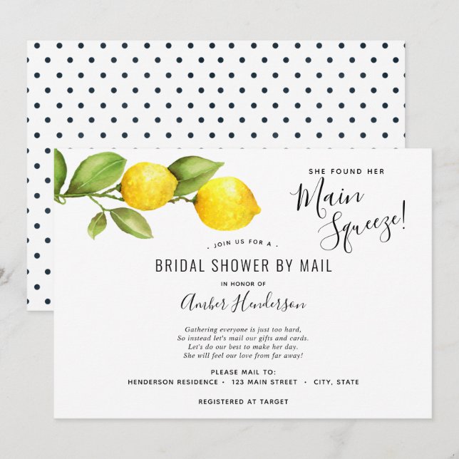 Invitation Cérémonie de mariage de Main Squeeze Lemons par co (Devant / Derrière)