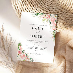 Invitation Cérémonie de Mariage d'or rose rose pâle Invitatio